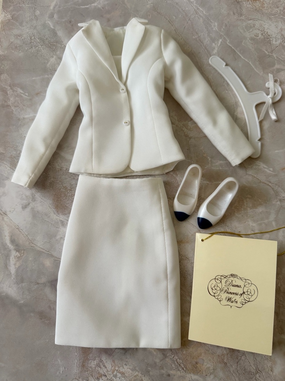 White Doll Two-Piece Suit Set with Shoes